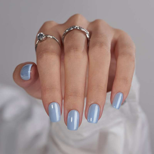 Cloud Glazed Press On Nails