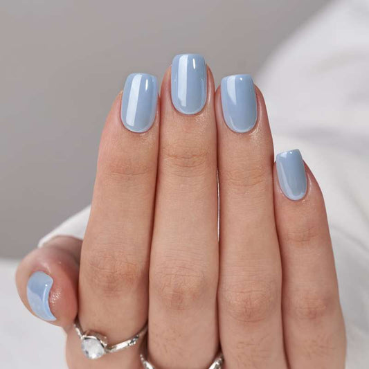 Cloud Glazed Press On Nails