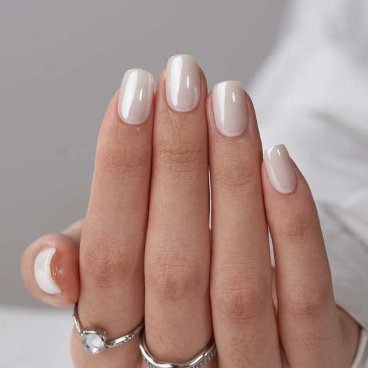 Hailey Glazed Short Press On Nails