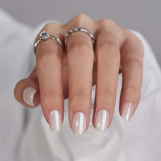 Hailey Glazed Short Press On Nails